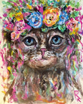 Cat watercolor painting