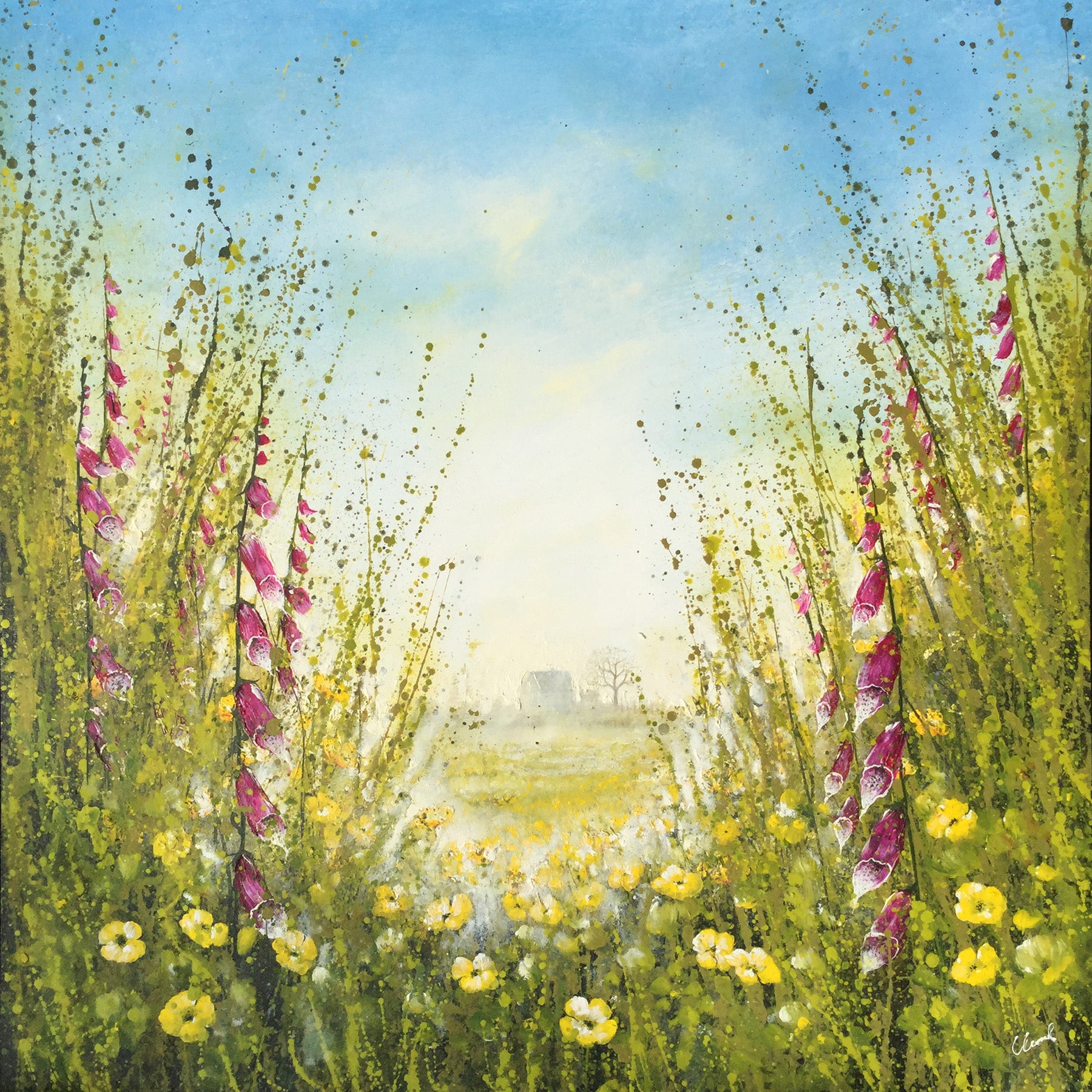 Cottage Garden Buttercups & Foxgloves