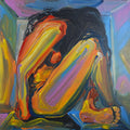 Colourful figurative nude in a box 969