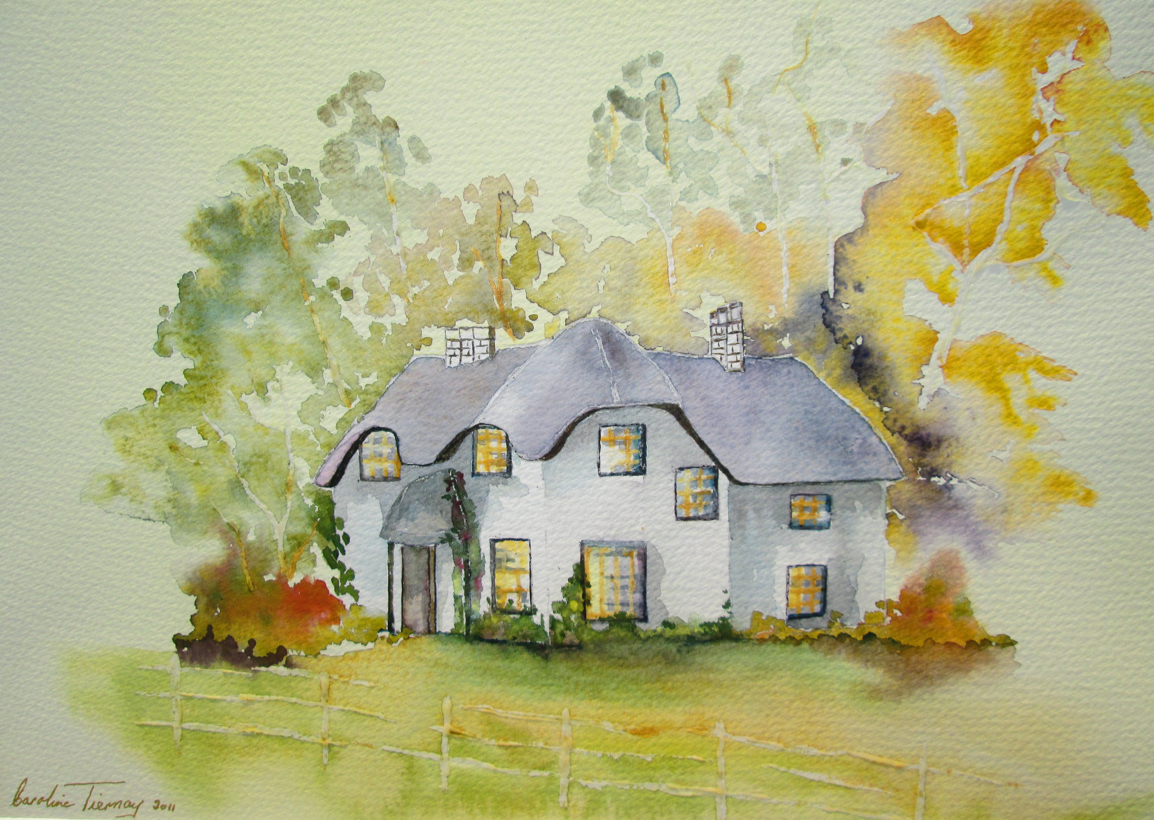 English Country Cottage  PRINT