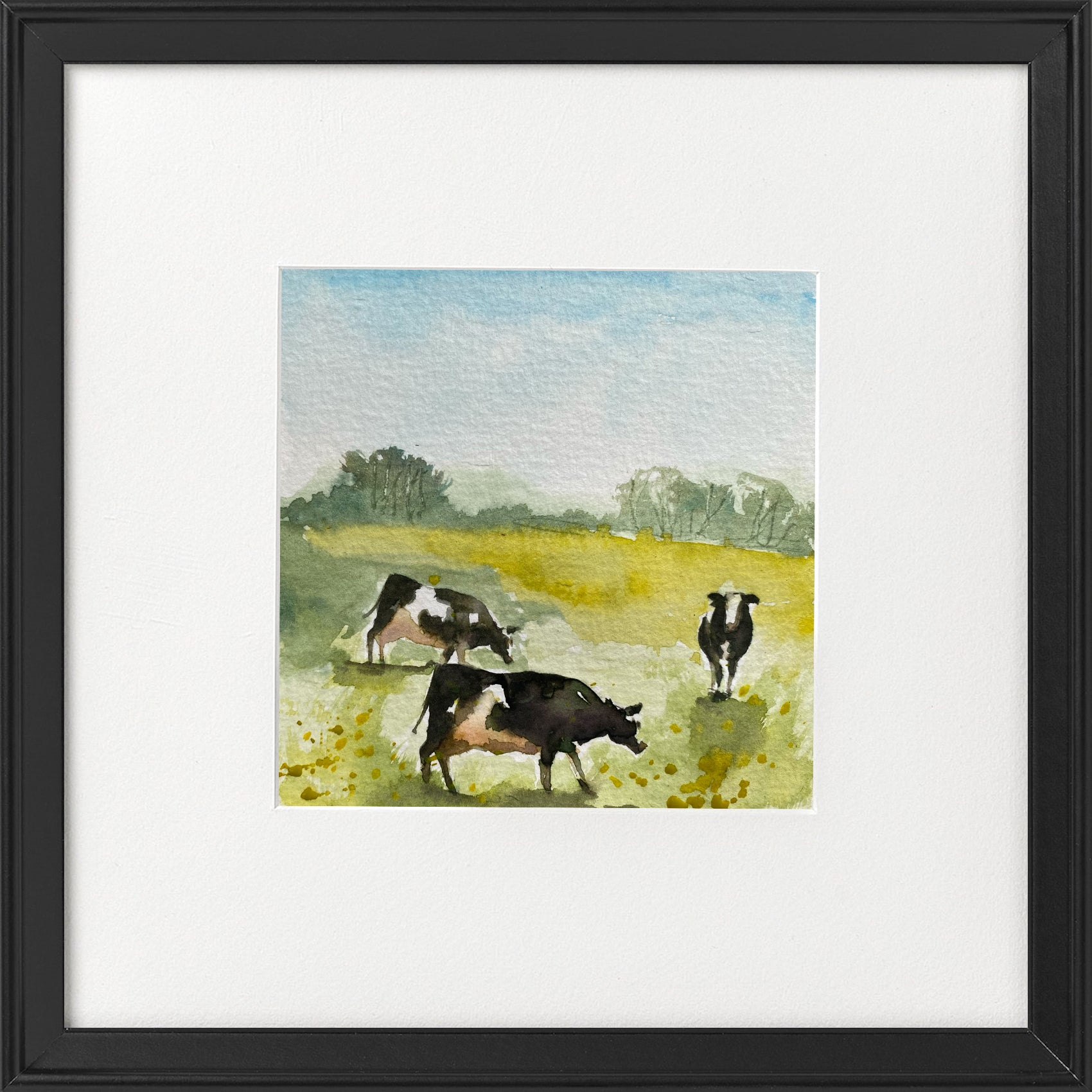 Cows in the Meadow framed