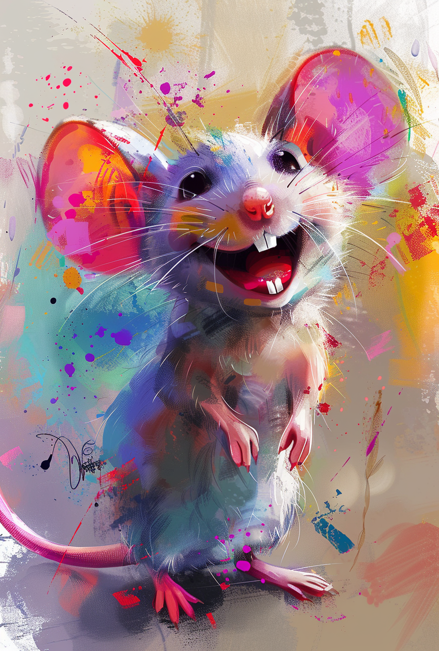 "Colorful Whimsy Mouse"