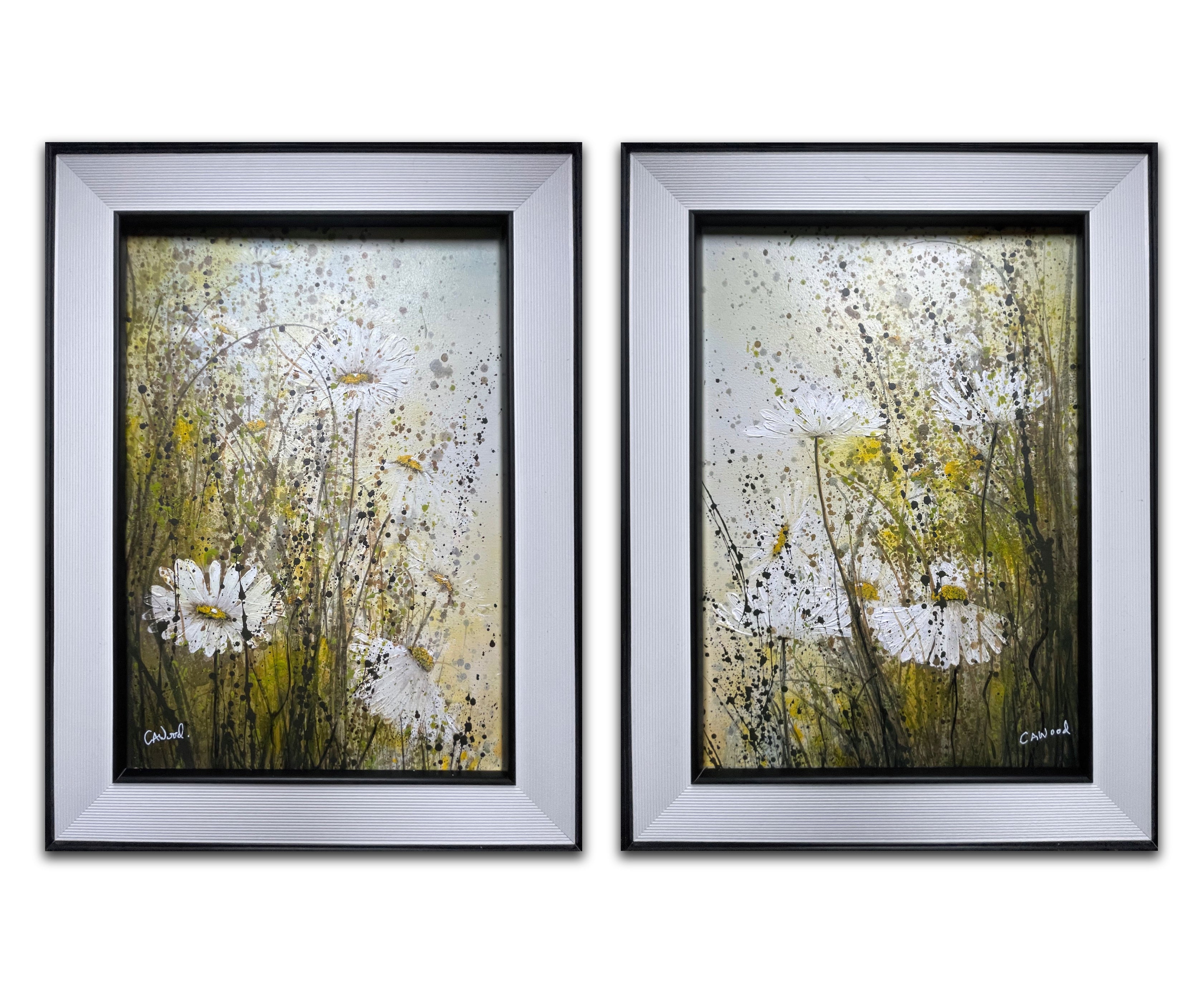 Daisy Daisy Flowers Pair Landscape Framed