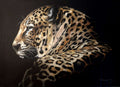 Leopard - Original Large Pastel Painting Wall Decor Portrait ART SIGNED Deimante Bruzguliene