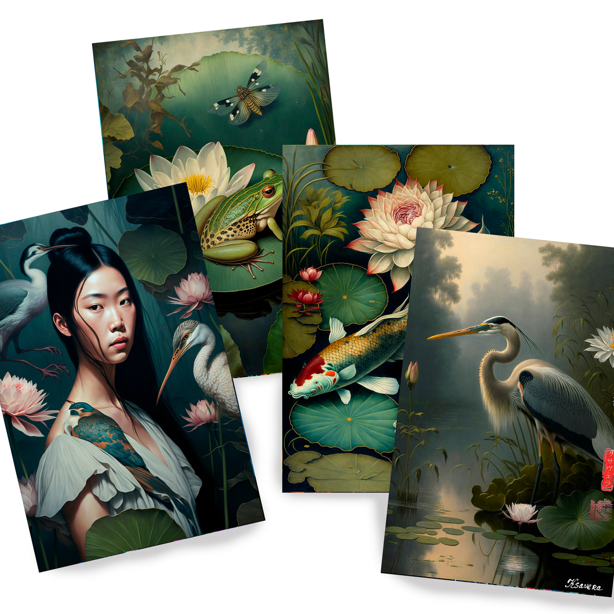 Japanese geisha DS0190 - Set of 4 photo prints