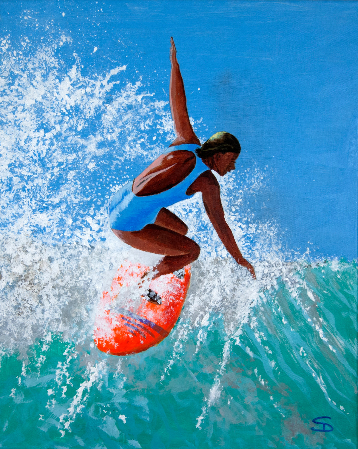 Blue Surfer - SOLD