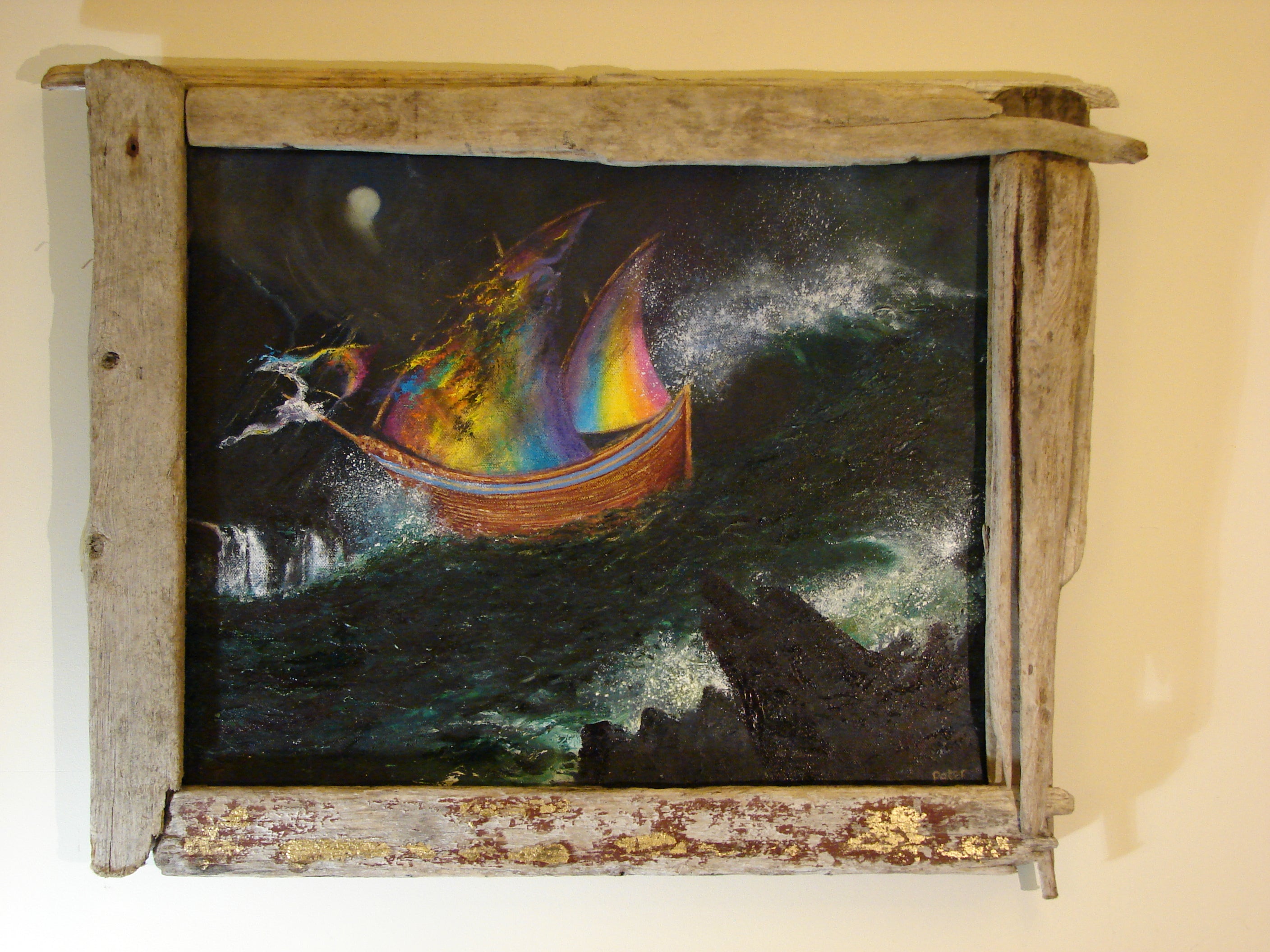 "The ship is smashed to pieces on a rock surmounted by a warrior of bronze"