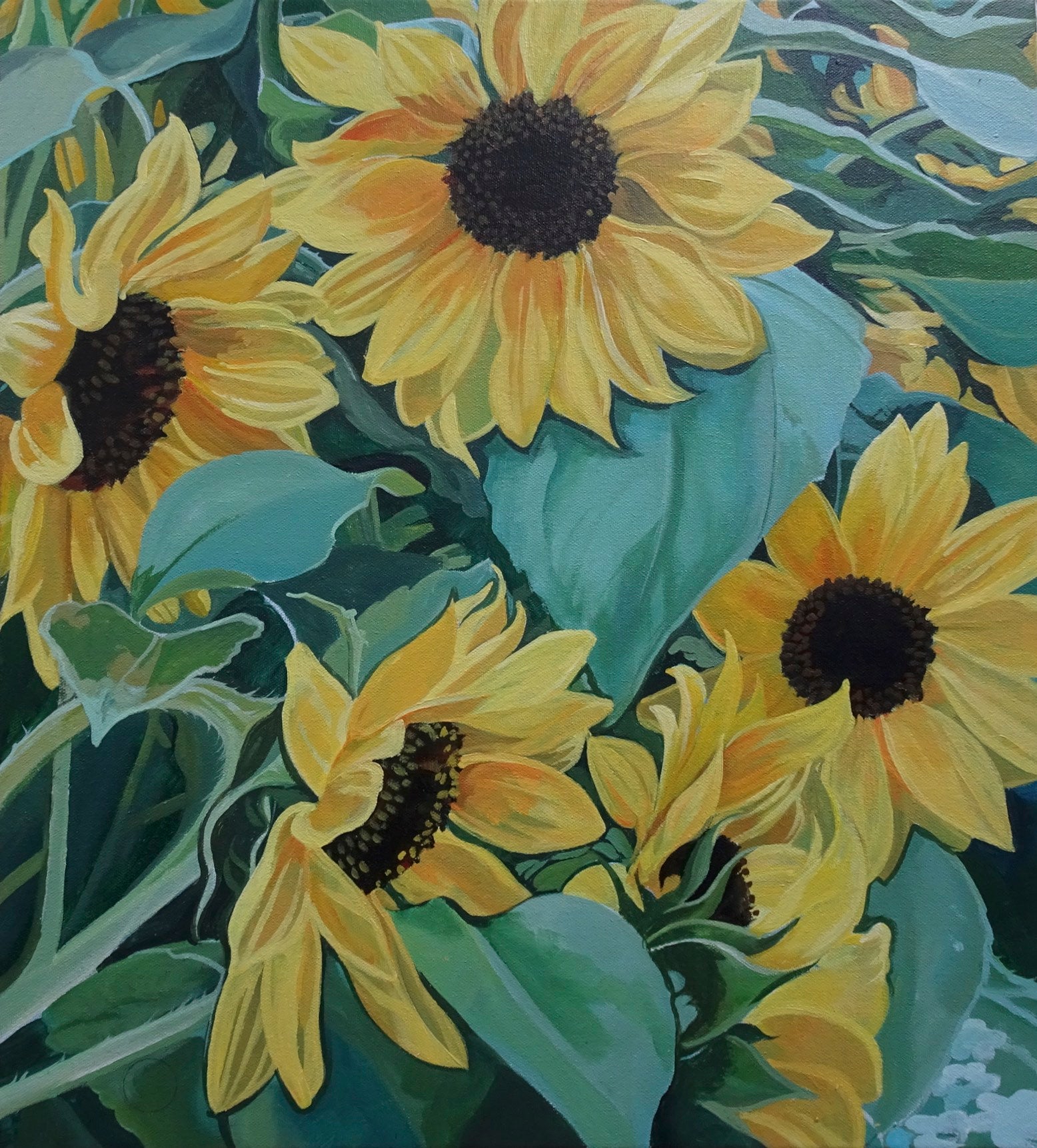Bright Yellow Sunflowers