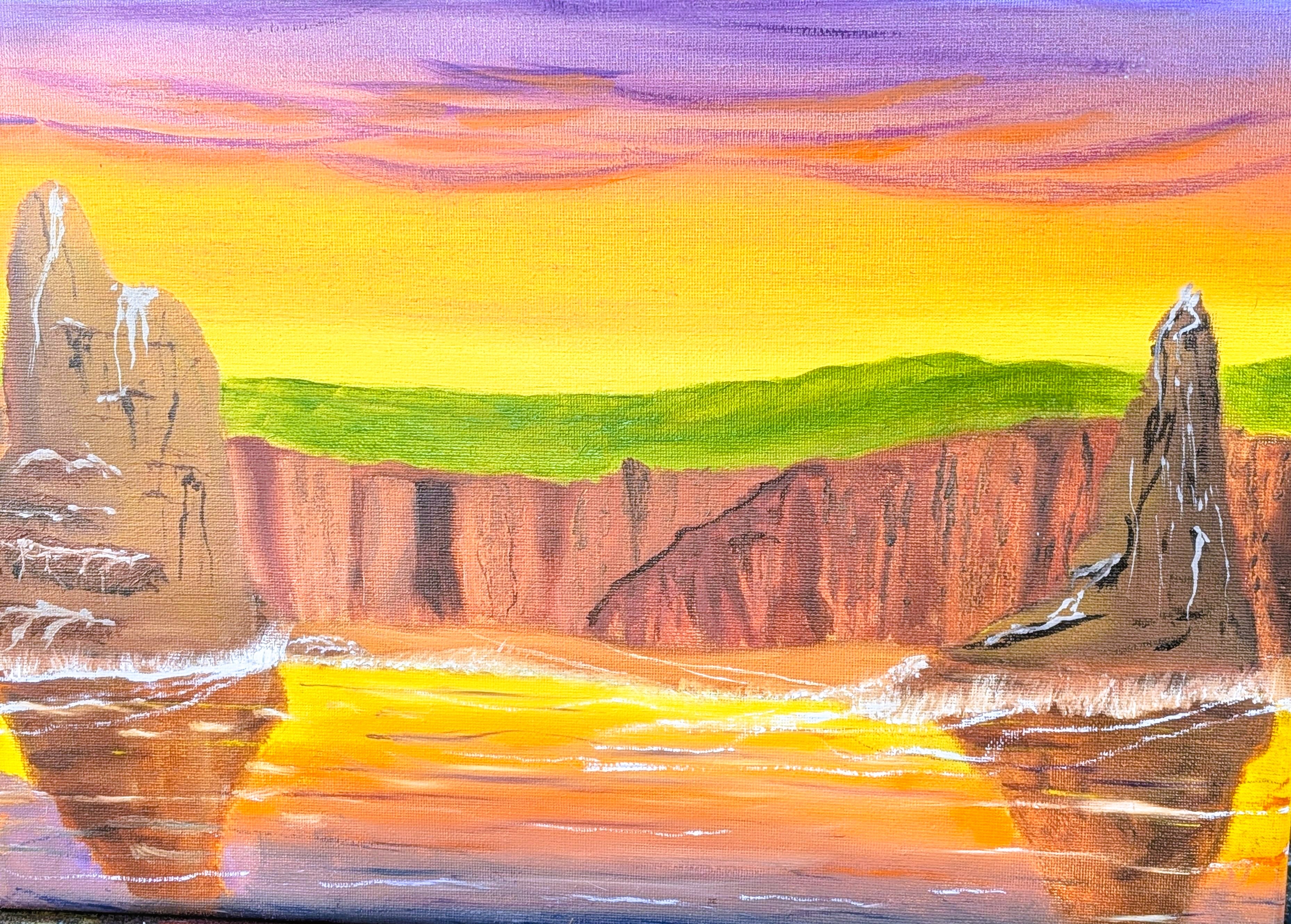 Sunrise over Duncansbay Stacks