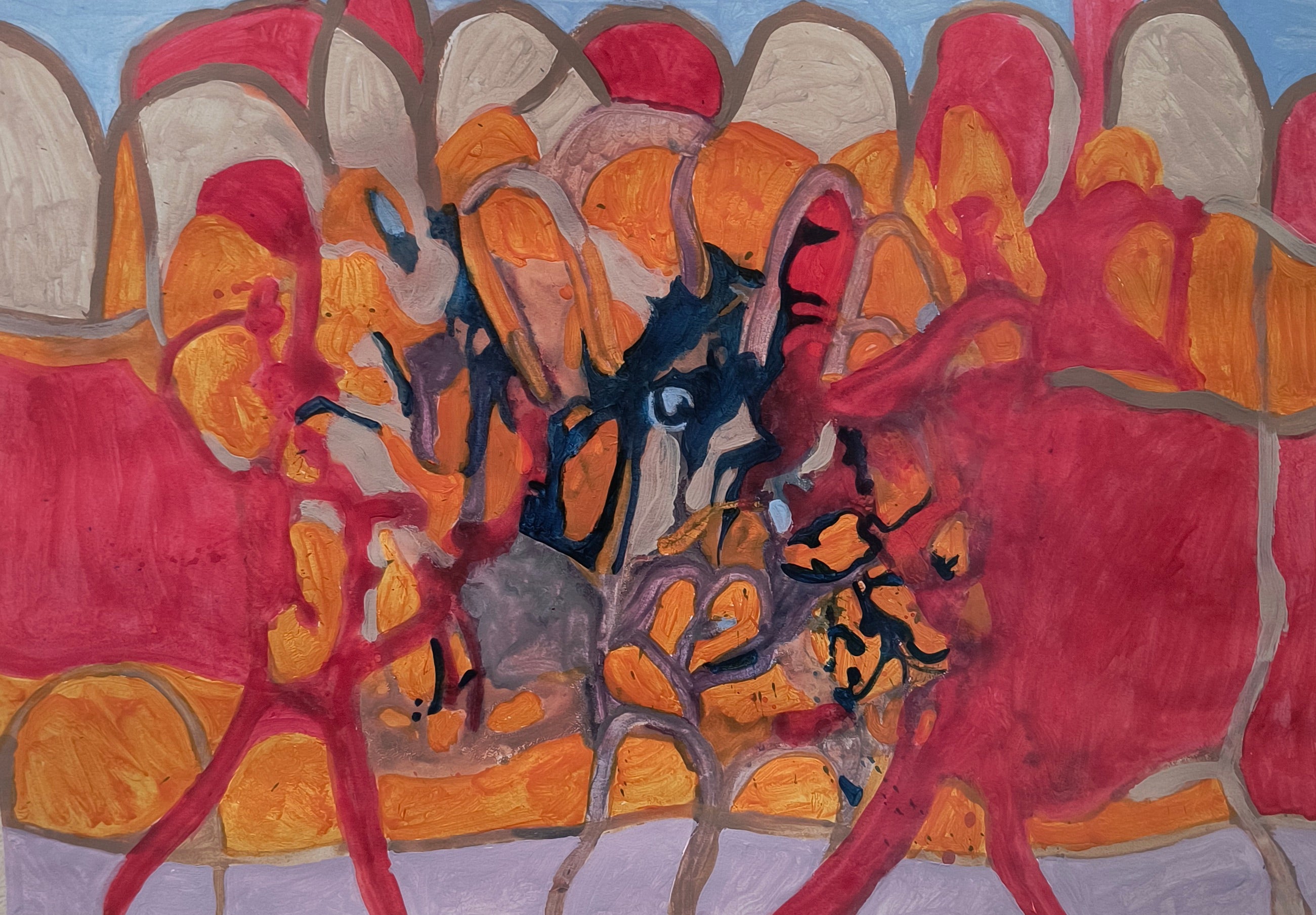 Composition in Red and Orange