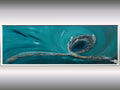 Ebullient- Abstract blue art in frame