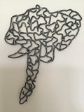 Elephant Head Steel Wire Sculpture