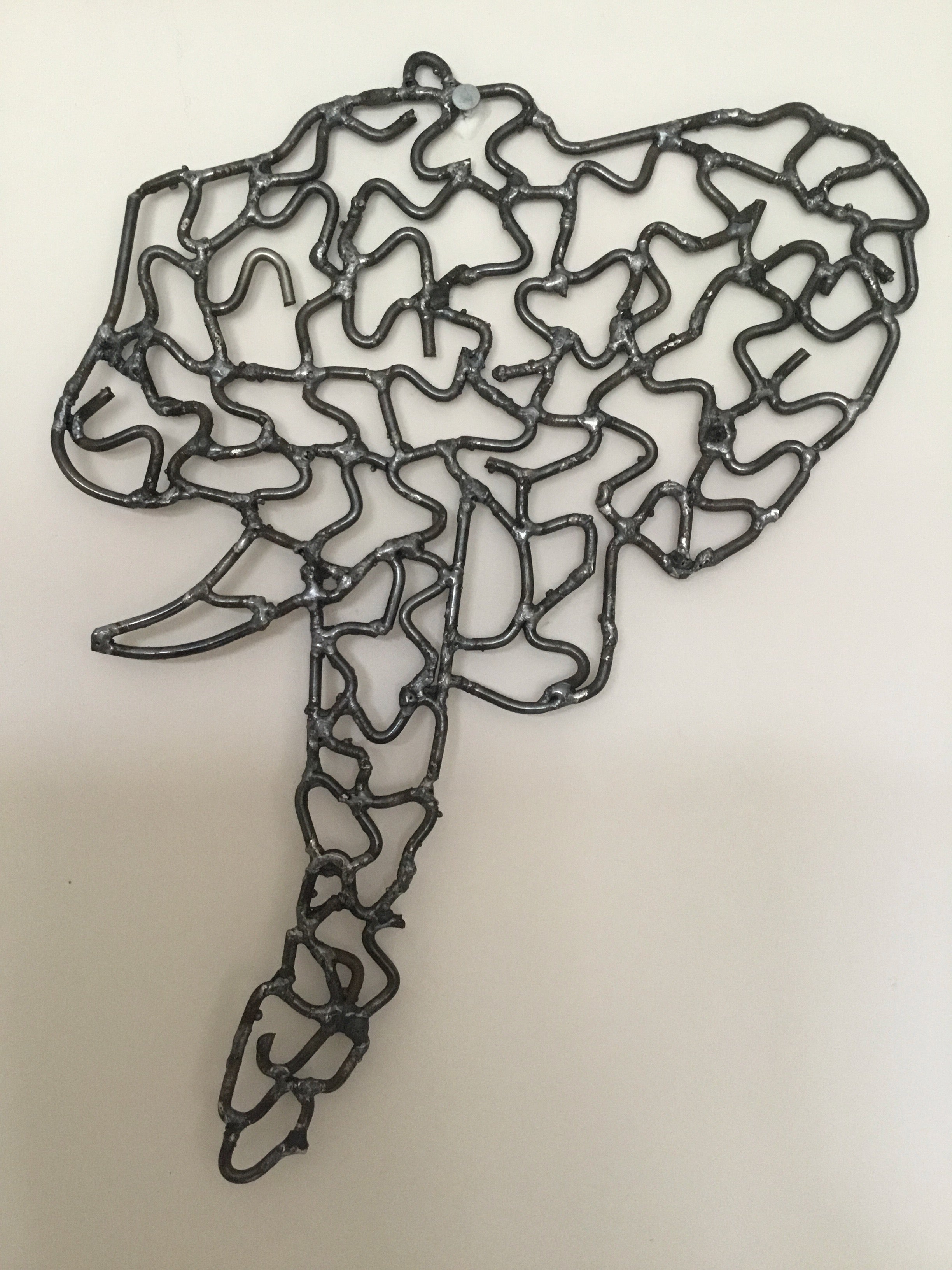 Elephant Head Steel Wire Sculpture