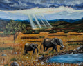 Elephants in landscape