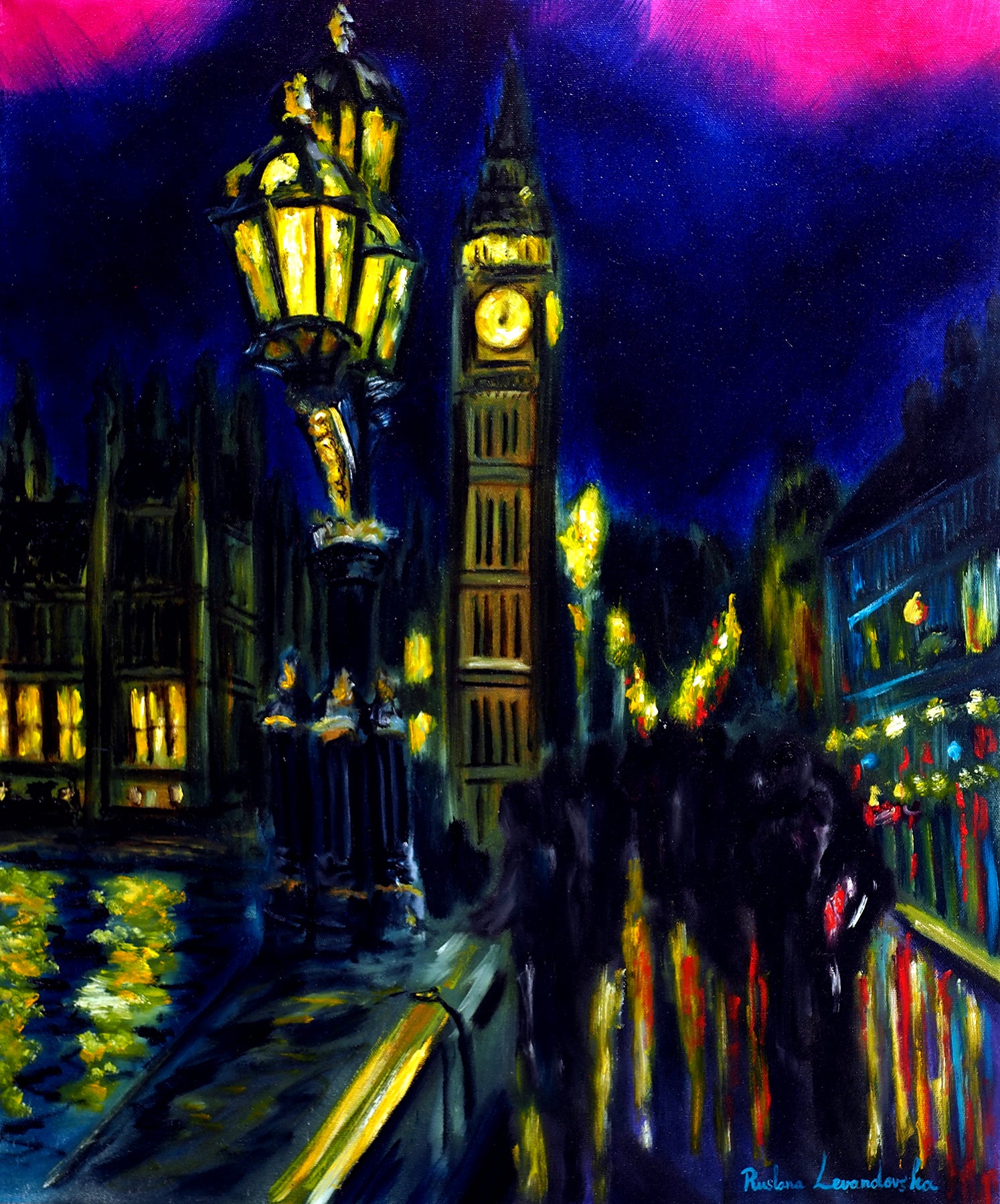 Evening London Westminster Bridge View
