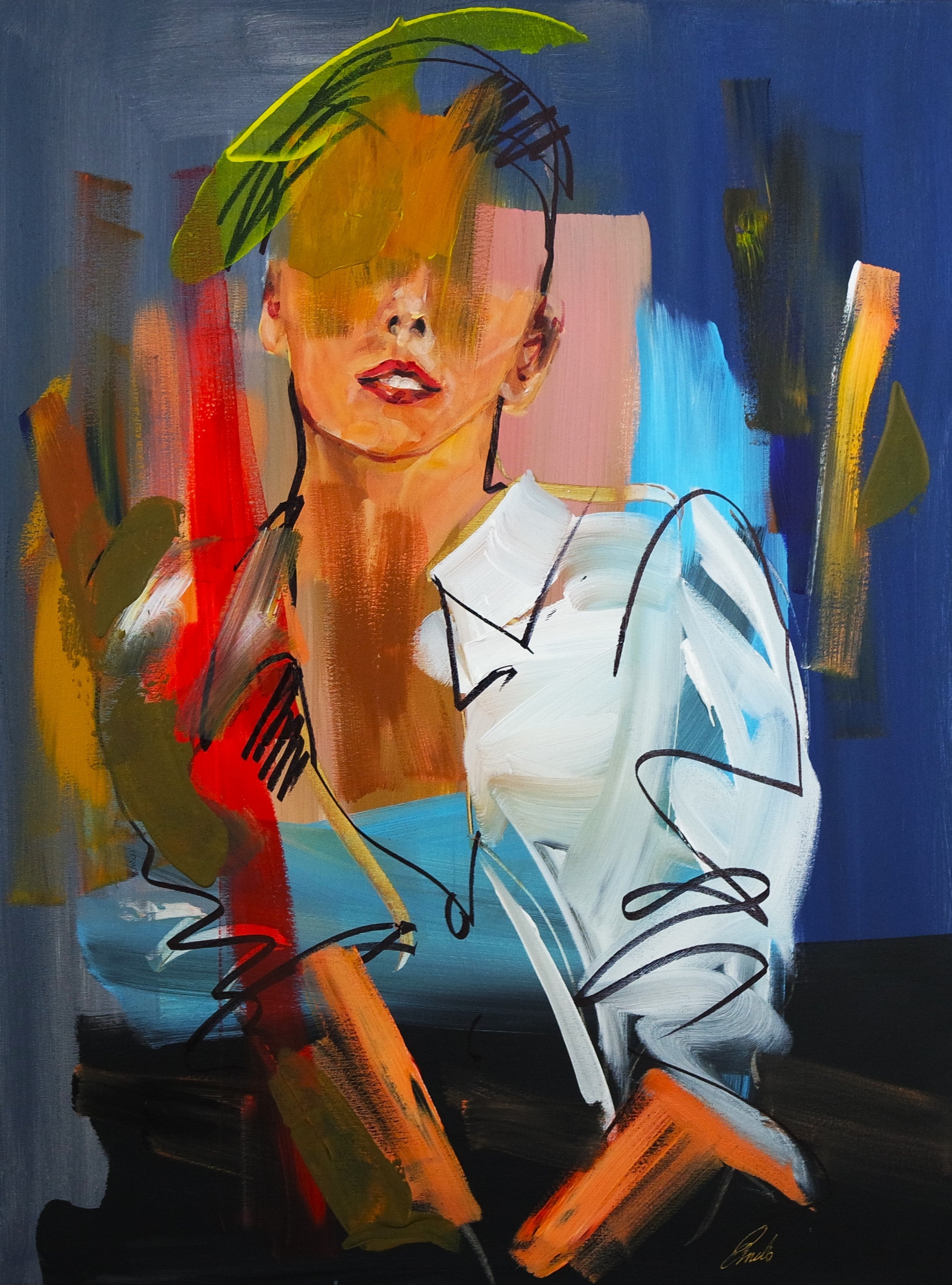 SOLD Expressionist Portrait Figure 5104