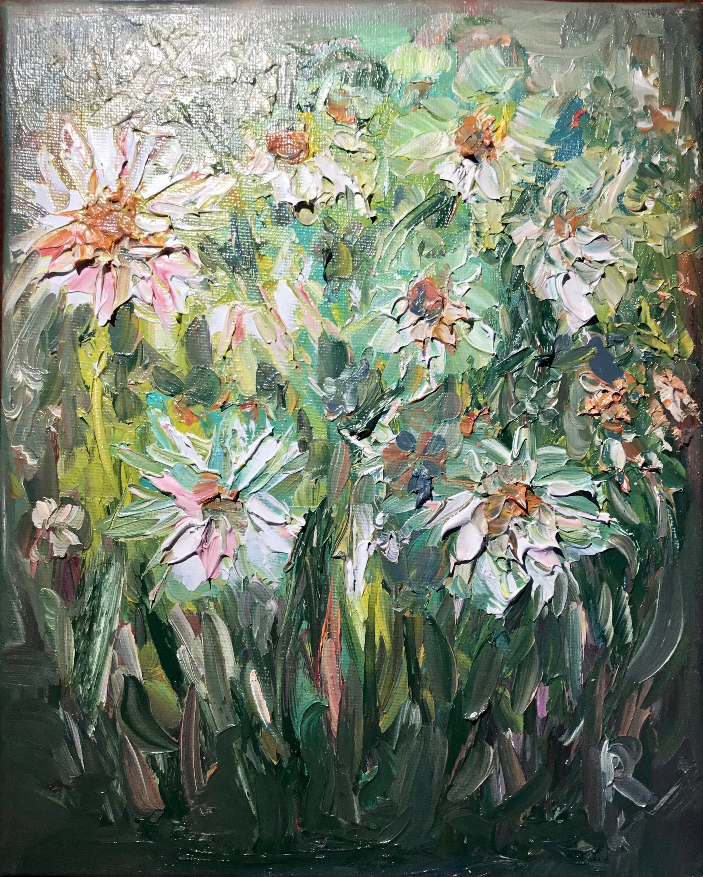 Daisies oil painting