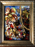 Abstract painting on glass