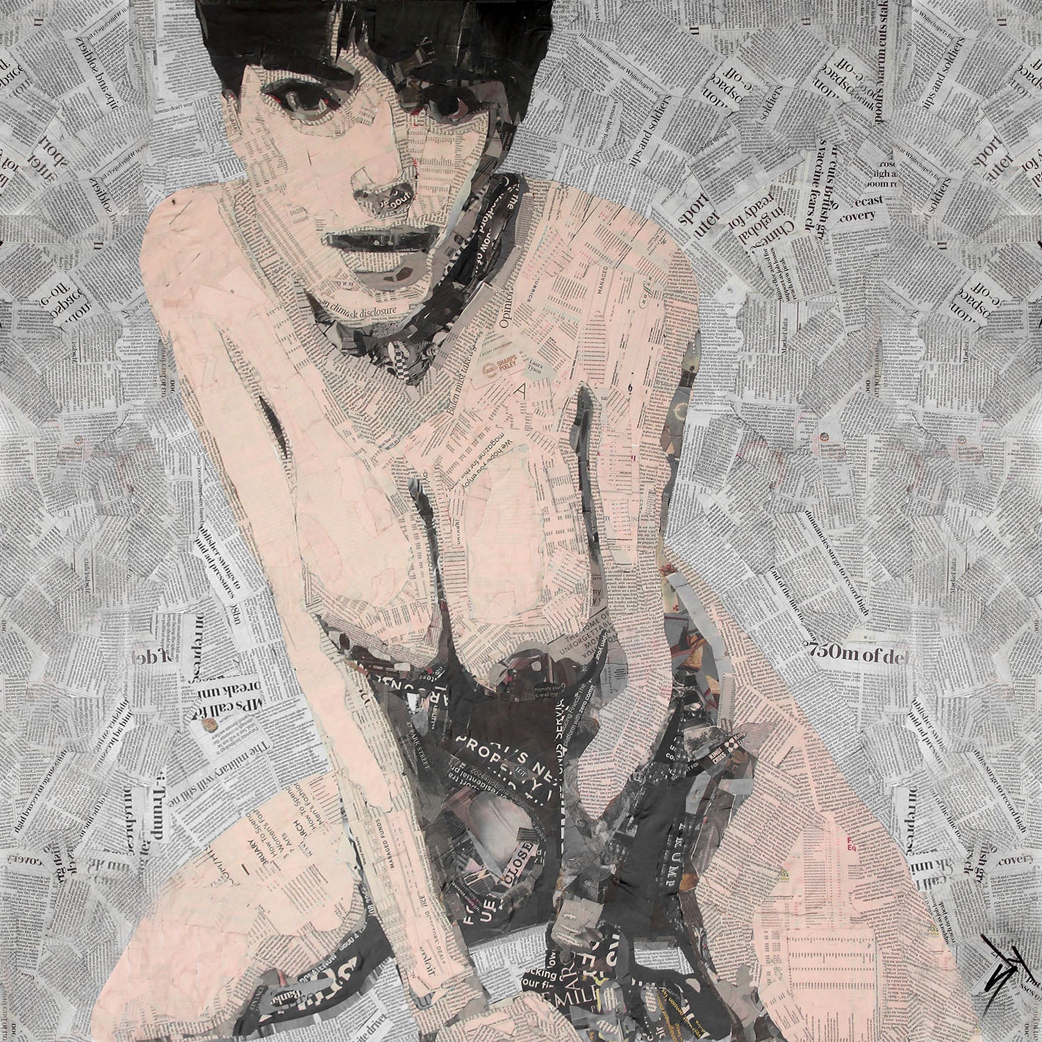 Financial Time Nude 2 (newspaper art)