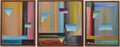 Geometry, acrylic on canvas, 16x40 inch (1x16x16, 2x12x16 inch), SKU 1089
