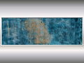 Golden Bricks - structured abstract art in frame