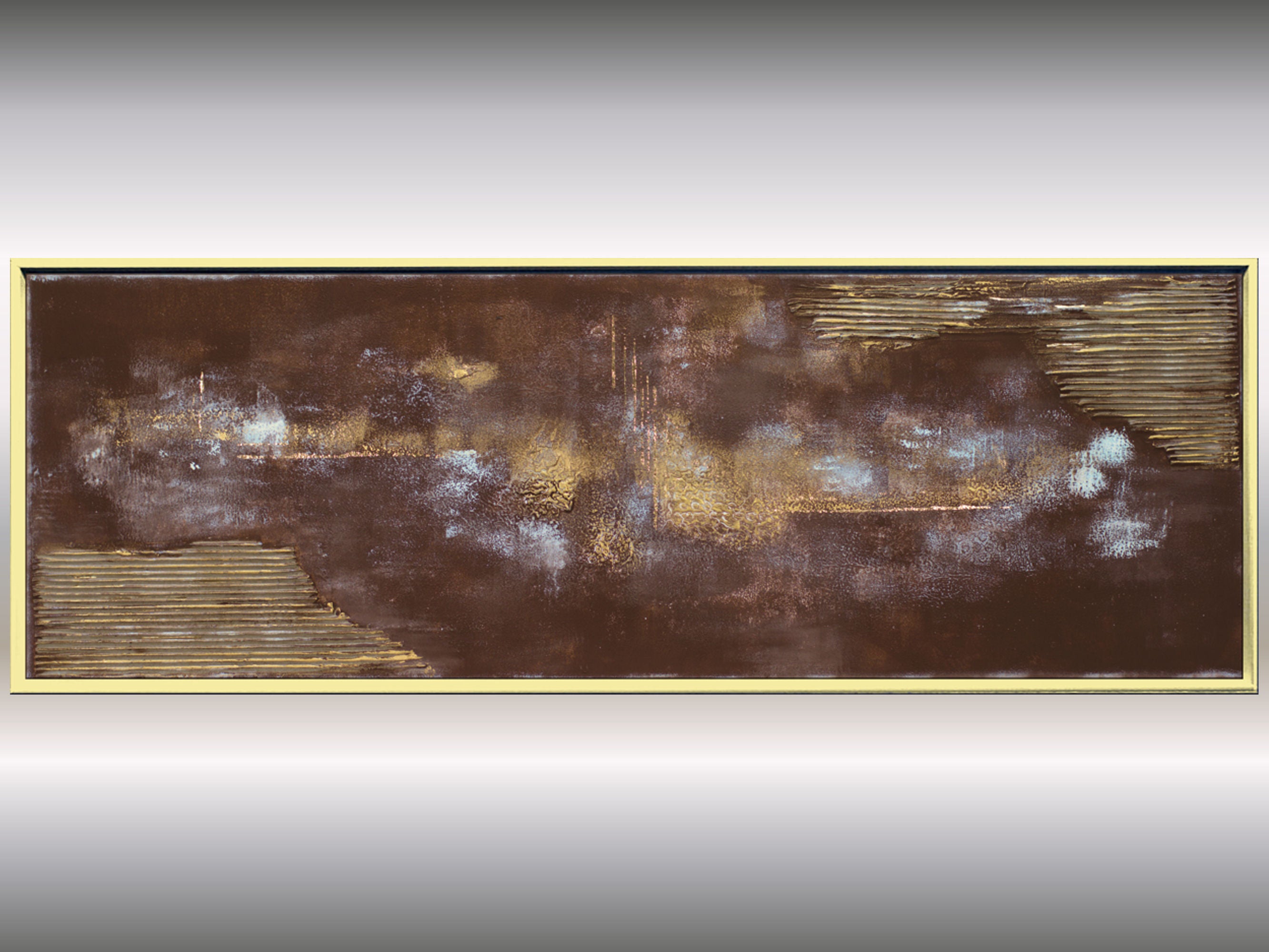 Golden moments - brown golden art in frame