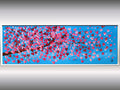 Gone with the wind - cherry blossom painting in frame
