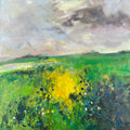Green Fields under stormy skies