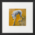 Greyhound on ochre framed