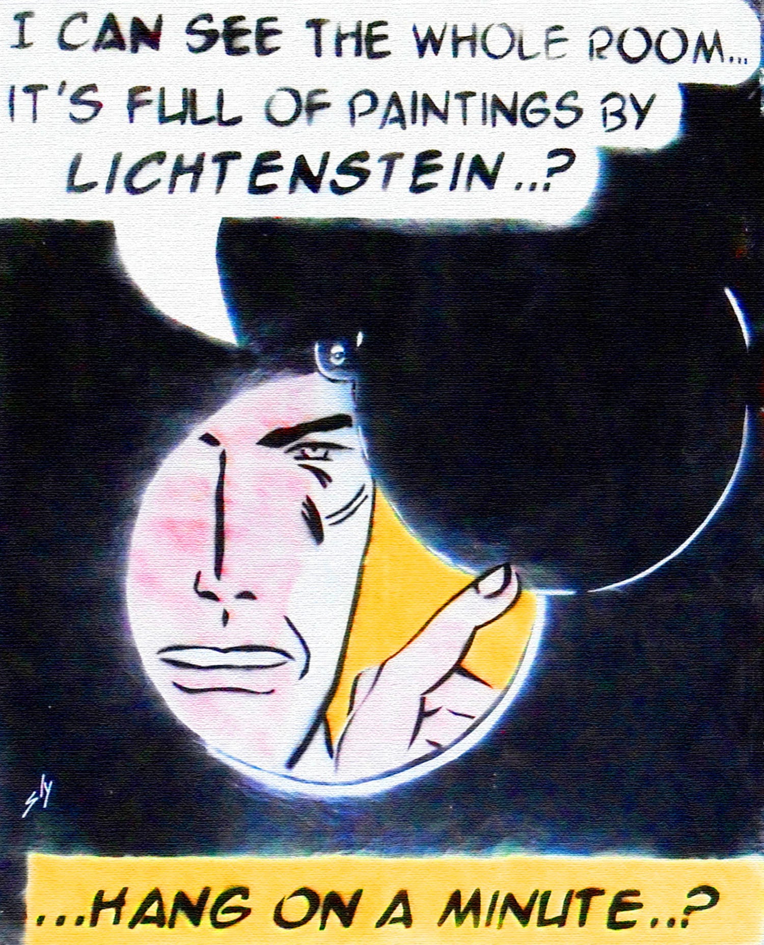HANG ON A MINUTE..? (on canvas.)