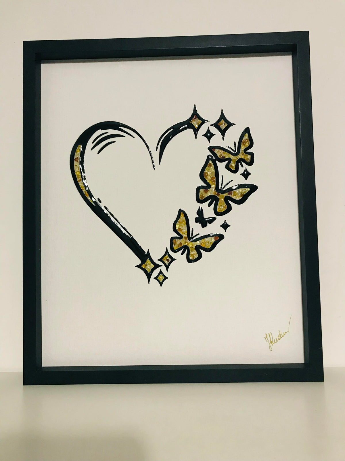 BUTTERFLY HEARTS Baltic Amber Art