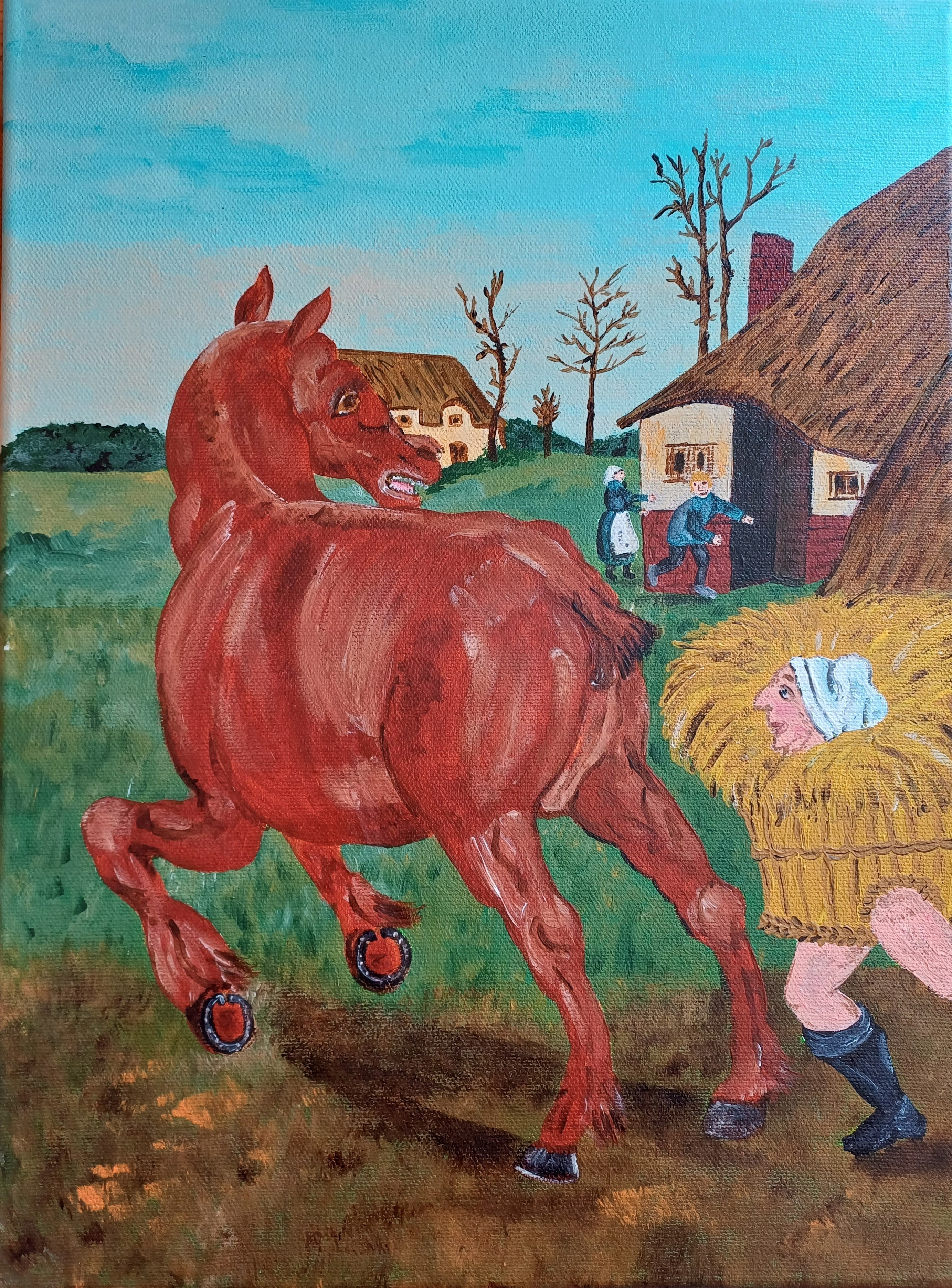 Hay runs after the Horse