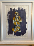 Asian monk Monoprint coloured
