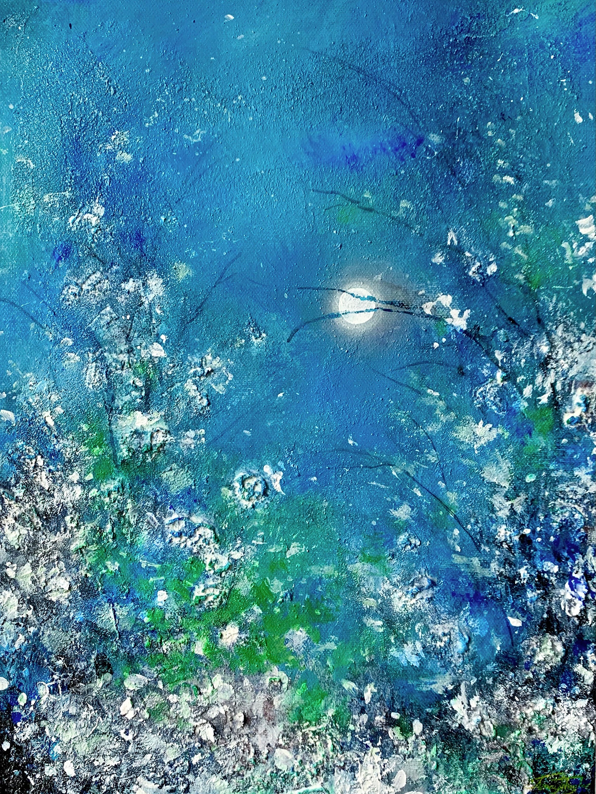 Midnight Blossoms In Sapphire