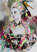 Marie Antoinette- Portrait mixed media drawing on paper