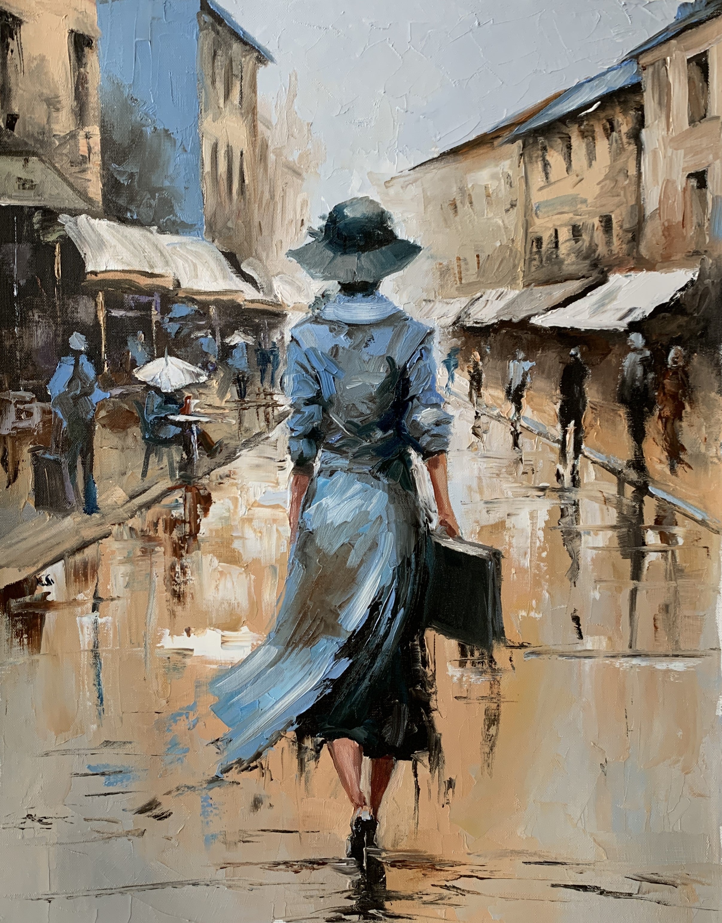 A woman in the city.