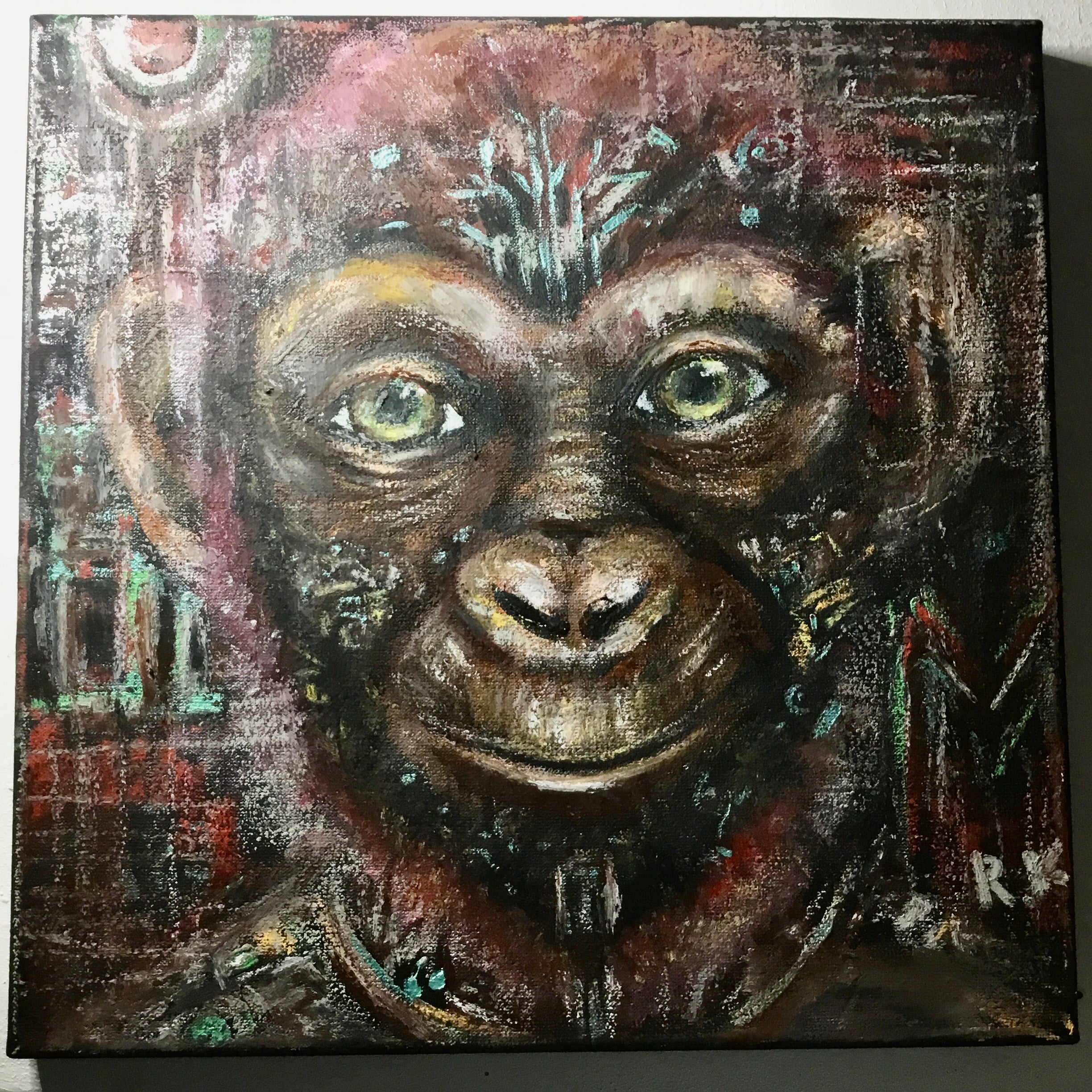 Cyber monkey painting