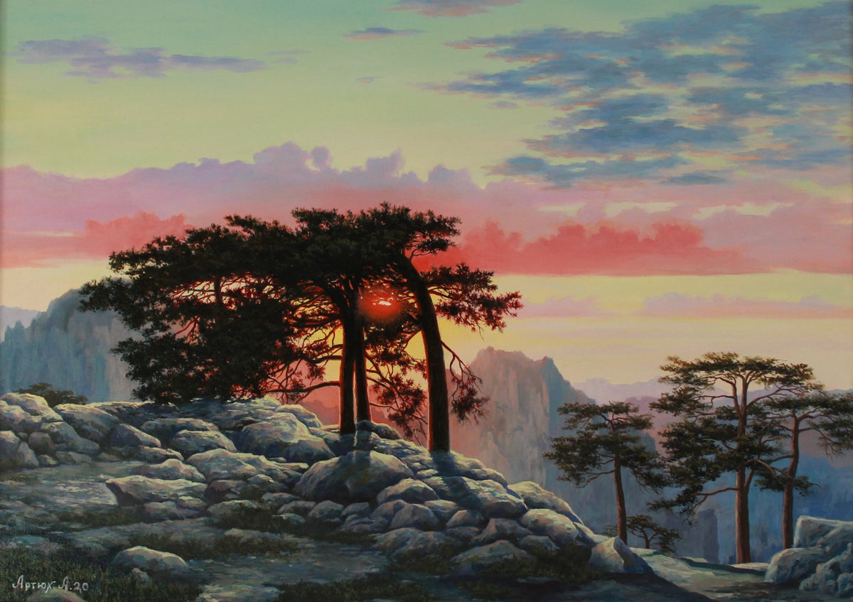 "Sunset in the Crimean Mountains"