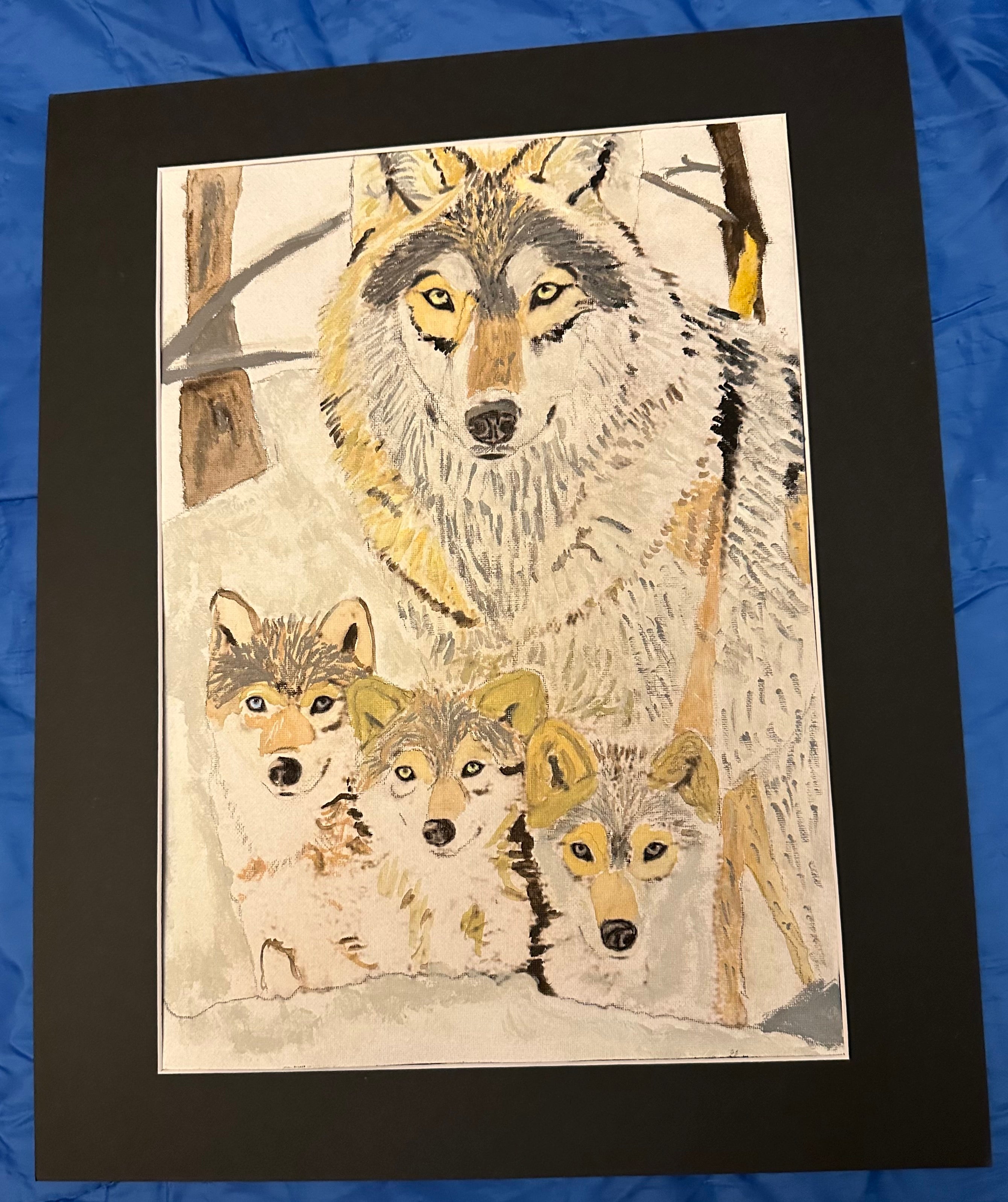 Portrait of wolf family