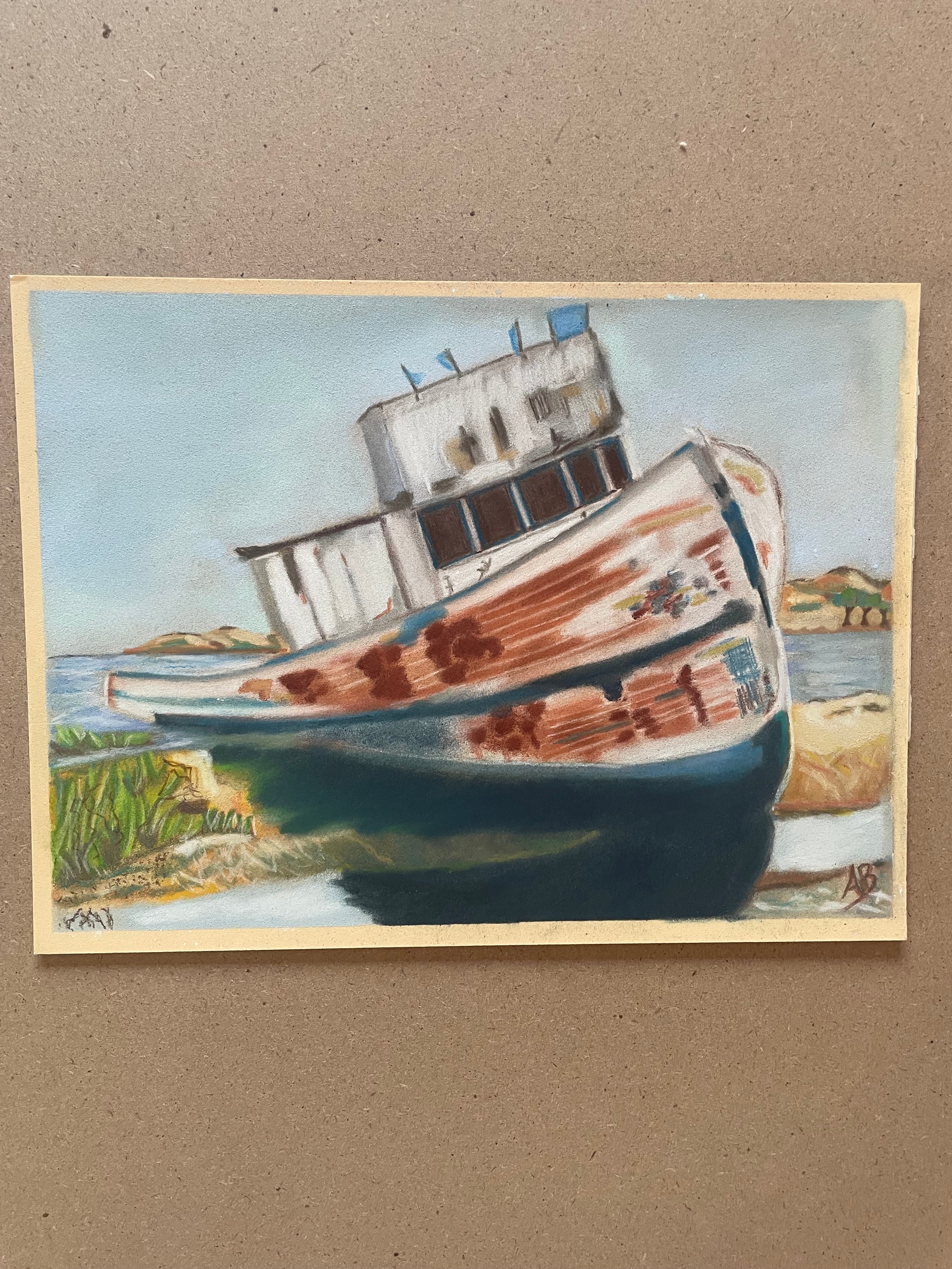 A Fishing Boat on the Seabank