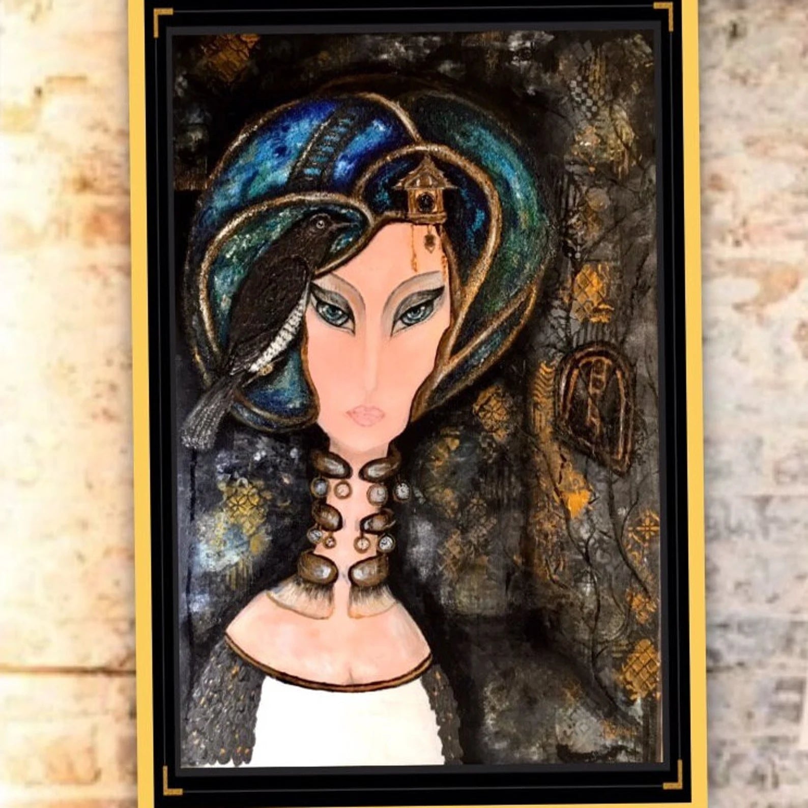 “Timeless Aunt Emmy” – Fantasy Portrait collage with Magpie & Watches