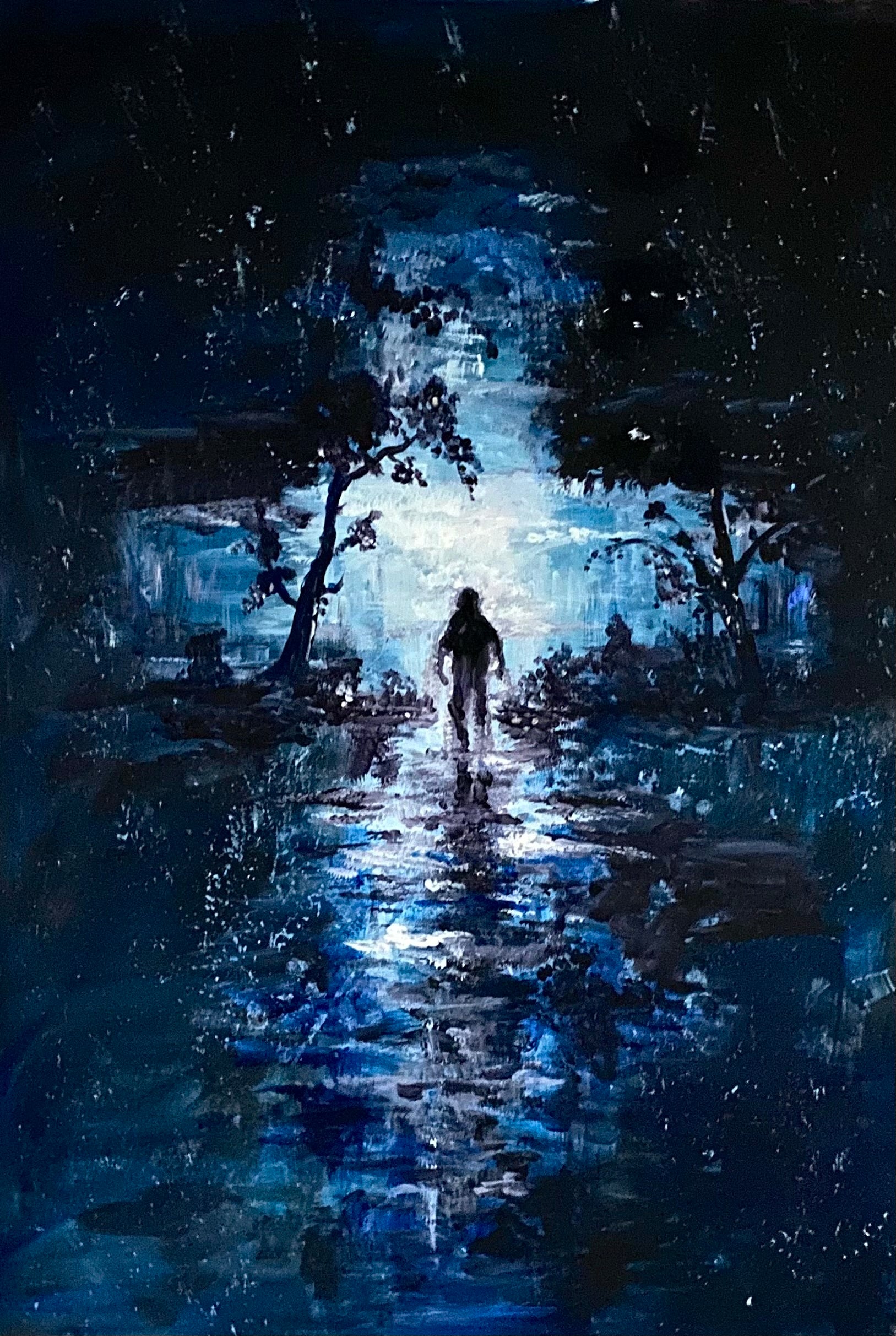 Walking through the cross of light