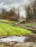 Flooded Cheshire Field - plein air painting