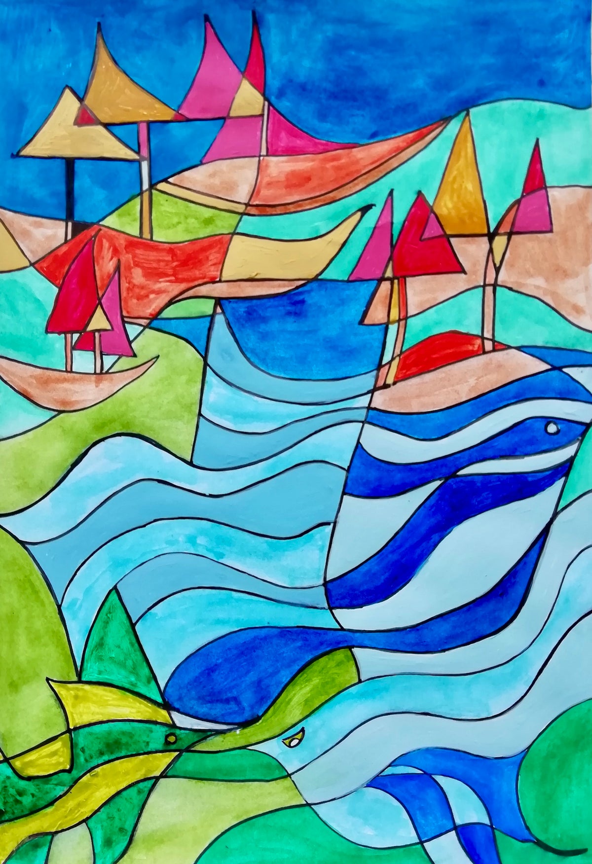 Fish and Sailing Boats number 2