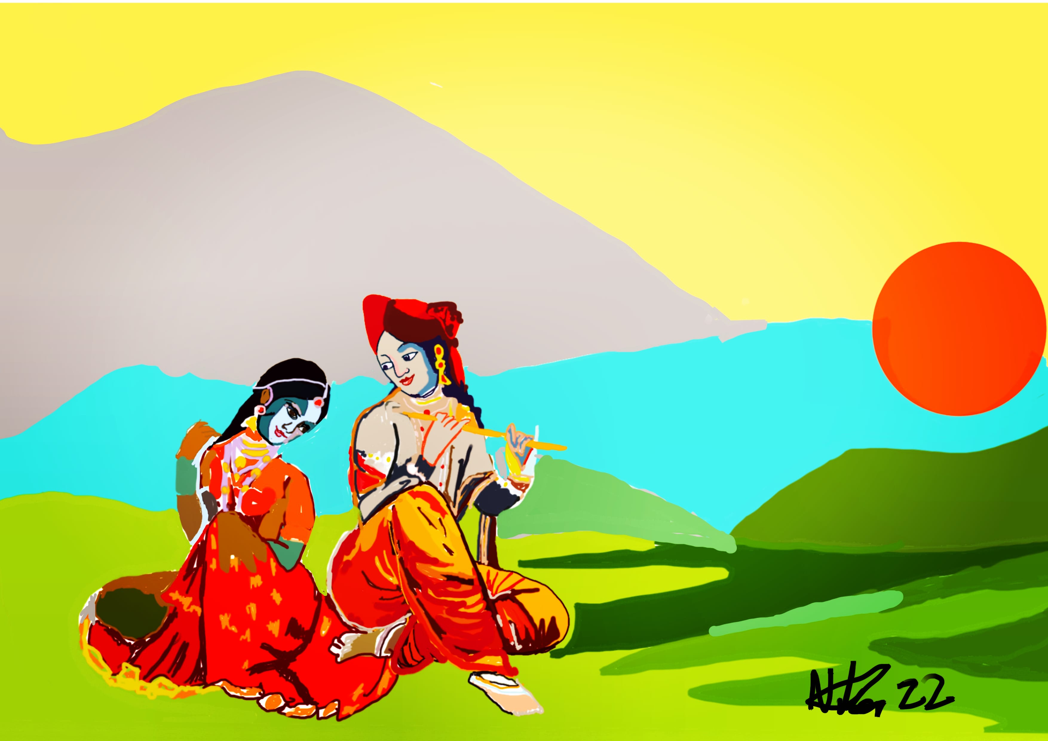 Krishna by sunset