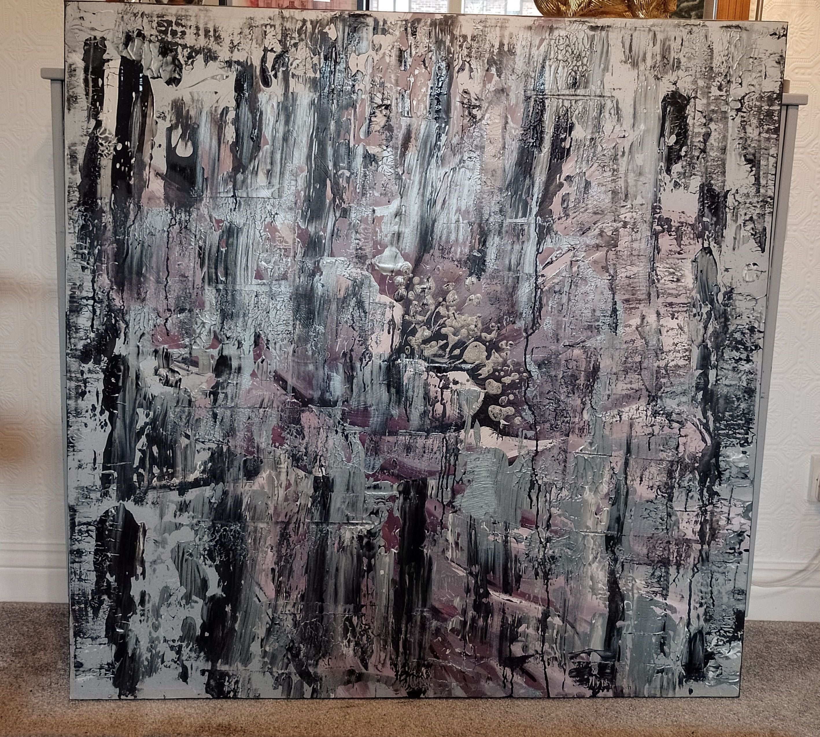 "Winterland" abstract art on canvas