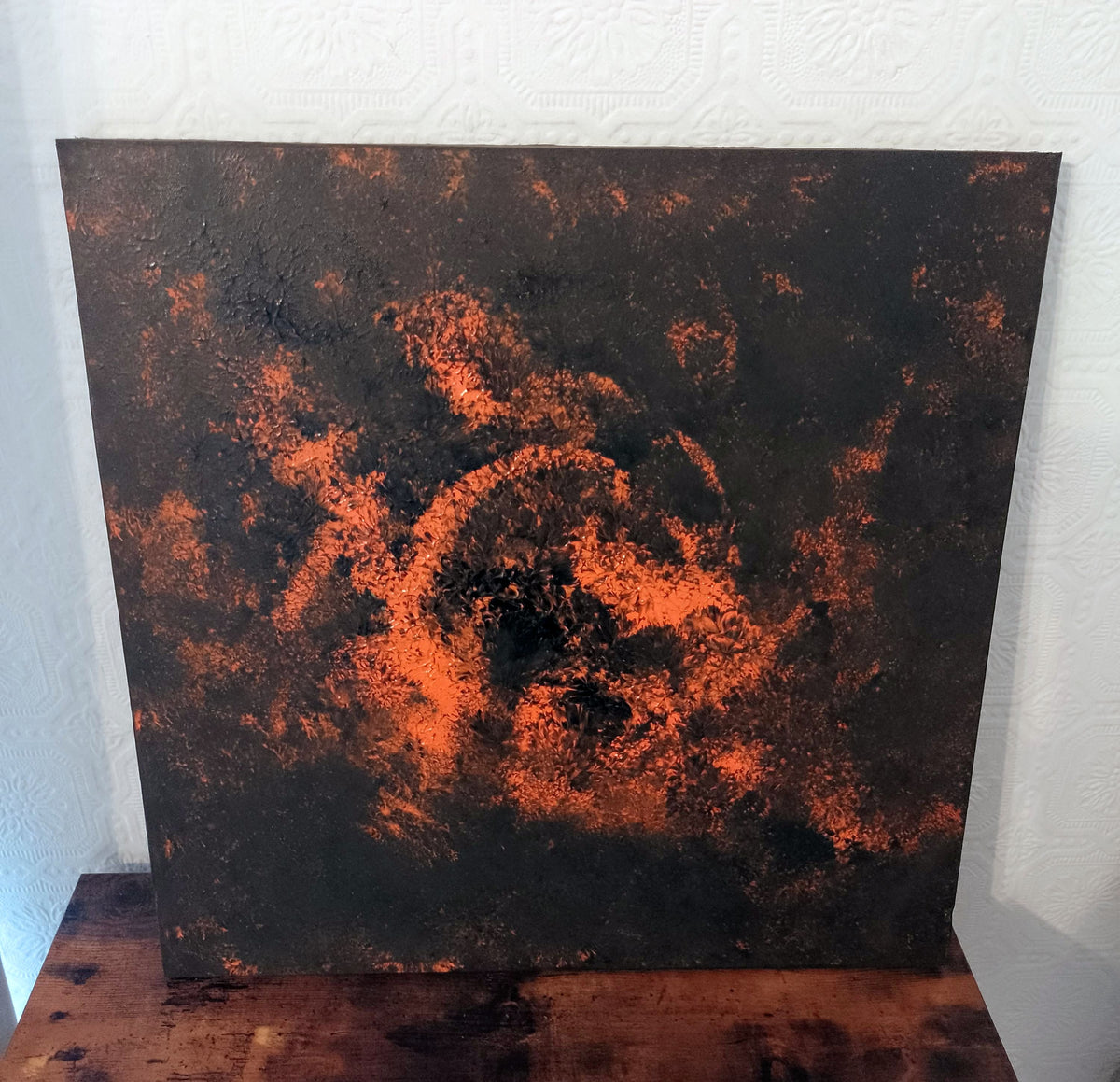 "World on Fire" abstract art on canvas