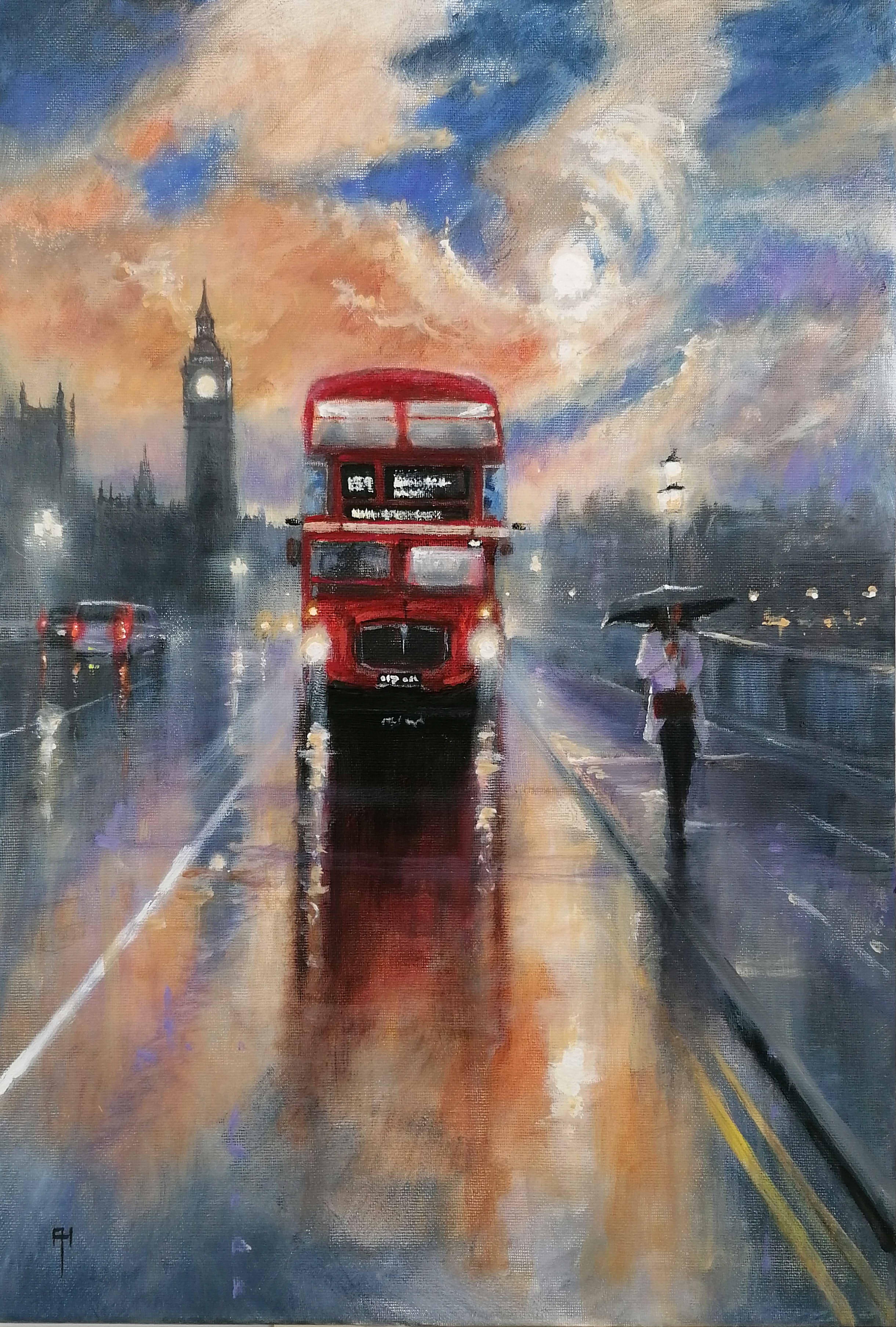 Late Night London, walking in the rain 2