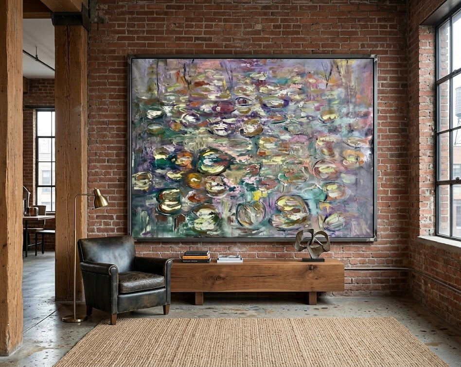 Dreamlike Water Lilies – Original Impressionist Oil Painting on Canvas