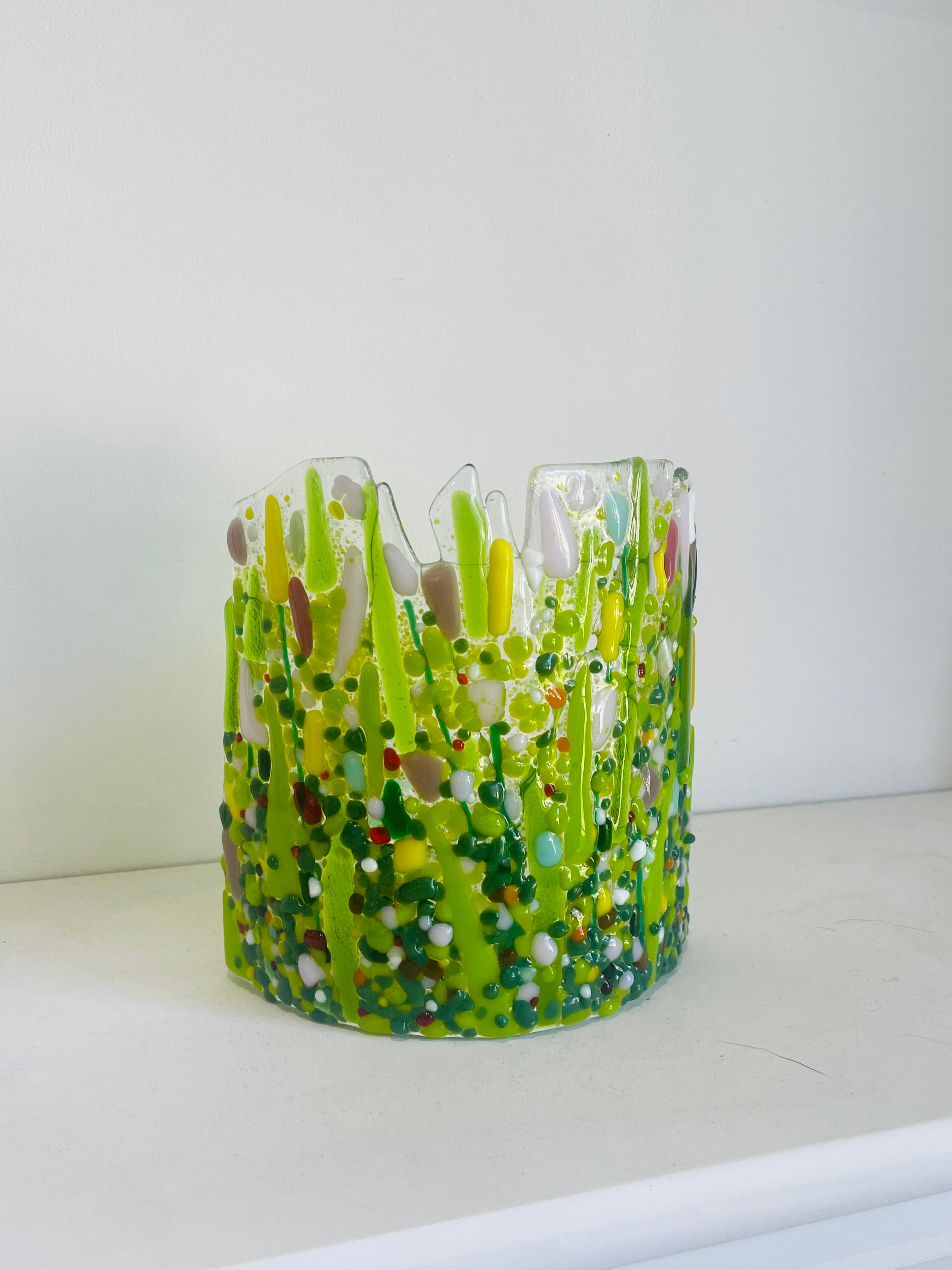 Green Flower Meadow Glass Arch